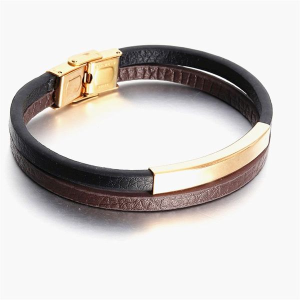leather men bracelet double vintage leather bracelet men stainless steel magnetic clasp bangle jewelry, Black
leather men bracelet double vintage leather bracelet men stainless steel magnetic clasp bangle jewelry, Black