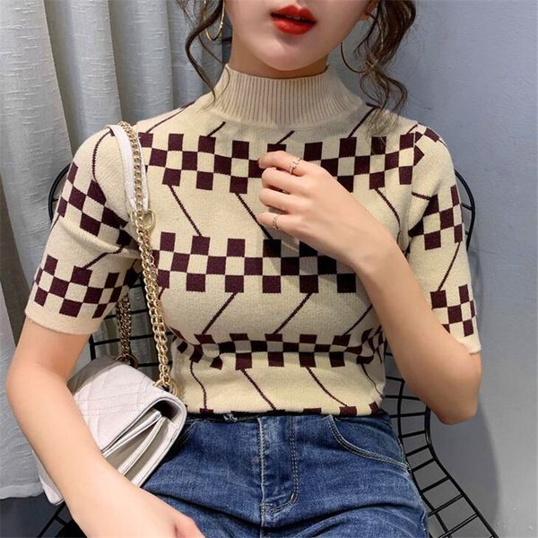 2020 thin female short-sleeved designer sweater casual fashion half turtleneck t-shirt spring and summer new ladies clothing s-xl, White;black
2020 thin female short-sleeved designer sweater casual fashion half turtleneck t-shirt spring and summer new ladies clothing s-xl, White;black