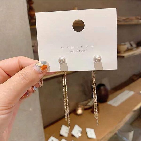 2020 new korean earrings delicate rhinestone tassel long drop earrings jewelry wholesale party accessories, Silver
2020 new korean earrings delicate rhinestone tassel long drop earrings jewelry wholesale party accessories, Silver