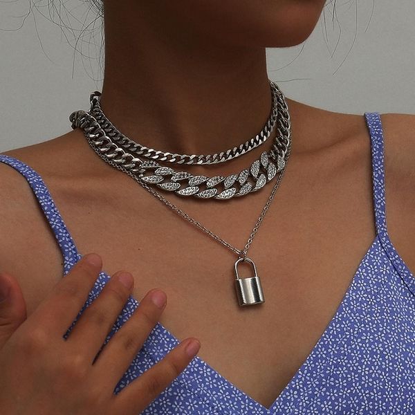 punk многослойных love lock подвеска choker ожерелье стимпанк женщина мужчины padlock кристалл rhinestone коренастых цепи ожерелье пар подар, Silver
punk многослойных love lock подвеска choker ожерелье стимпанк женщина мужчины padlock кристалл rhinestone коренастых цепи ожерелье пар подар, Silver