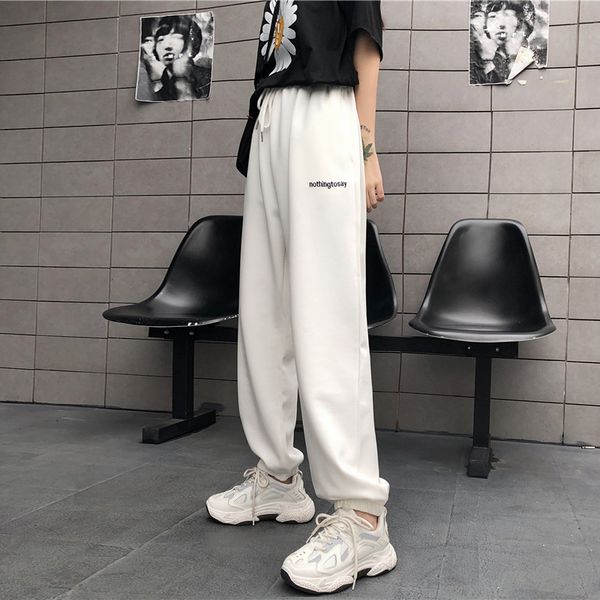 gpphojio 2020 new casual loose high waist sweatpants elastic waist sports pants women solid color ankle-length women trousers, Black;white
gpphojio 2020 new casual loose high waist sweatpants elastic waist sports pants women solid color ankle-length women trousers, Black;white