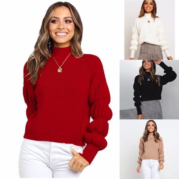 women's sweaters 2021 women sweet sweater lantern sleeve knitted pulloves black color autumn winter girls casual comfortable jumper, White;black
women's sweaters 2021 women sweet sweater lantern sleeve knitted pulloves black color autumn winter girls casual comfortable jumper, White;black