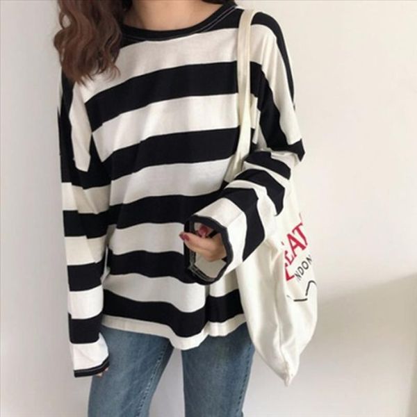 plus size korean t shirt women streetwear long sleeve women clothes casual striped patchwork t shirt women ropa mujer, White
plus size korean t shirt women streetwear long sleeve women clothes casual striped patchwork t shirt women ropa mujer, White