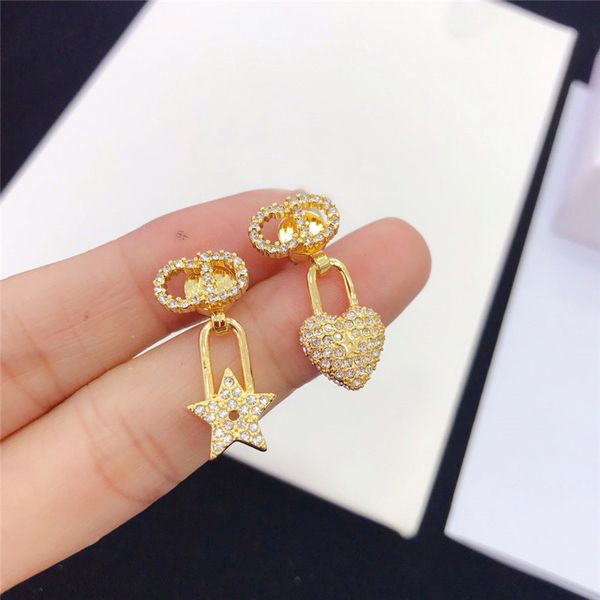 crystal letters earrings stud love lock designer earrings pendant earrings women earring stud luxury jewelry accessories, Golden
crystal letters earrings stud love lock designer earrings pendant earrings women earring stud luxury jewelry accessories, Golden