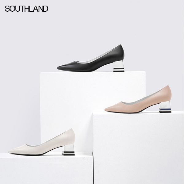 southland pointed toe shollow single shoes fashion high heels with double line women's shoes block heel simple, Black
southland pointed toe shollow single shoes fashion high heels with double line women's shoes block heel simple, Black