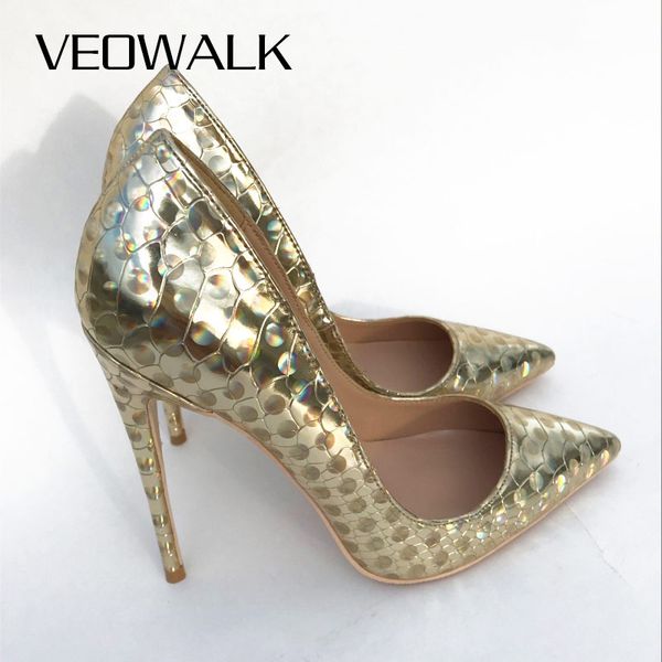 veowalk shiny gold -effect women stilettos high heels bling bling pointy toe party shoes ladies club pumps, Black
veowalk shiny gold -effect women stilettos high heels bling bling pointy toe party shoes ladies club pumps, Black