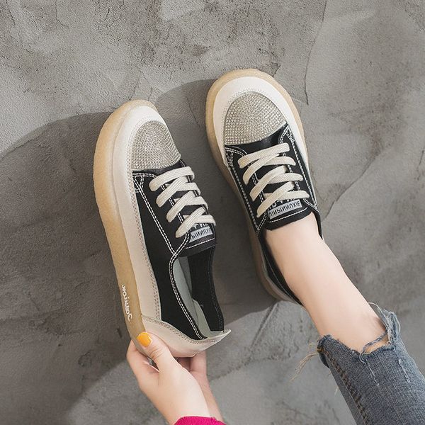 cross women's shoes round toe platform crystal casual female sneakers flats all-match modis small summer creepers, Black
cross women's shoes round toe platform crystal casual female sneakers flats all-match modis small summer creepers, Black