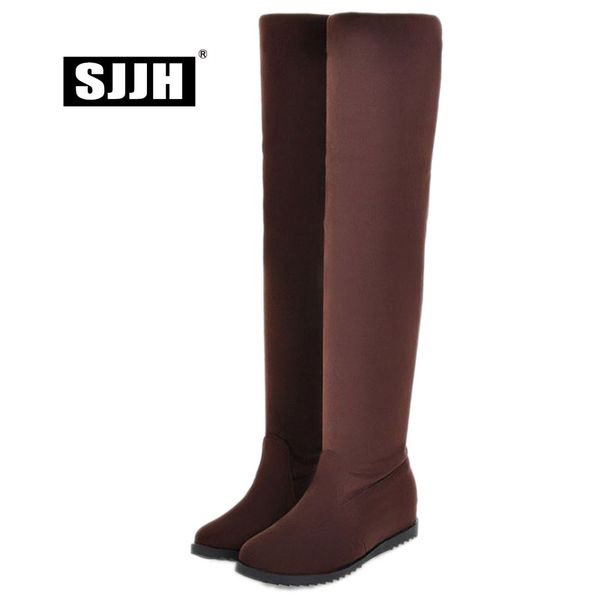 sjjh women casual long boots with round toe and height increasing flock over-the-knee boots fashion shoe d769, Black
sjjh women casual long boots with round toe and height increasing flock over-the-knee boots fashion shoe d769, Black