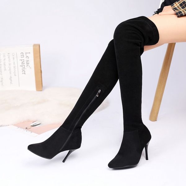 women's winter boots thigh high boots stretch women shoes rome style over the knee boot for women female big 32-45 c20-09, Black
women's winter boots thigh high boots stretch women shoes rome style over the knee boot for women female big 32-45 c20-09, Black