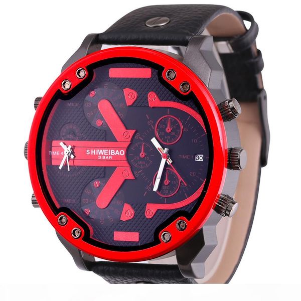 5.5cm big face quartz watch for men dual times date men's wrist watches man black leather waterproof relogio masculino, Slivery;brown
5.5cm big face quartz watch for men dual times date men's wrist watches man black leather waterproof relogio masculino, Slivery;brown