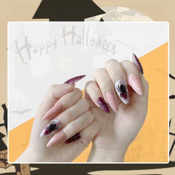 24 pieces of boxed almond fake nails finished halloween patch european and american ins style nail nail wear, Red;gold
24 pieces of boxed almond fake nails finished halloween patch european and american ins style nail nail wear, Red;gold