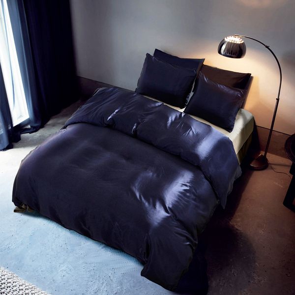 navy silk 3pcs bed sheet sets fitted flat sheets twin double queen king bedding sets teenager kids boys girls quilt cover bed pillowcases
navy silk 3pcs bed sheet sets fitted flat sheets twin double queen king bedding sets teenager kids boys girls quilt cover bed pillowcases