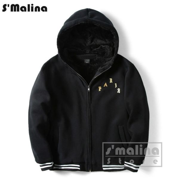 men's down & parkas autumn and winter thick hoodie warm fashion paris pablo print fleece coat dhh001, Black
men's down & parkas autumn and winter thick hoodie warm fashion paris pablo print fleece coat dhh001, Black