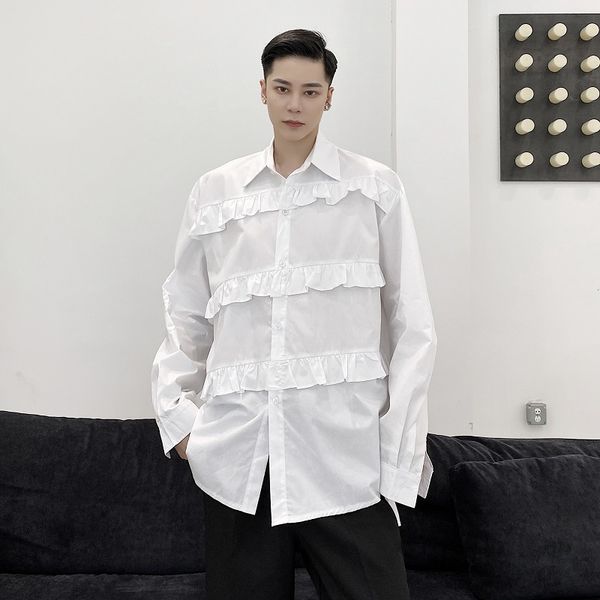 new male women japan streetwear vintage fashion couple shirt men folds splice loose casual long sleeve shirt, White;black
new male women japan streetwear vintage fashion couple shirt men folds splice loose casual long sleeve shirt, White;black