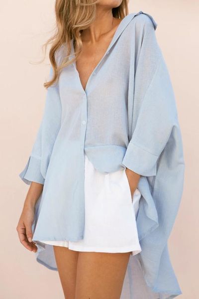 solid women blouse v-neck length cardigan casual long sleeve button femme shirt 2020 spring woman clothes, White
solid women blouse v-neck length cardigan casual long sleeve button femme shirt 2020 spring woman clothes, White