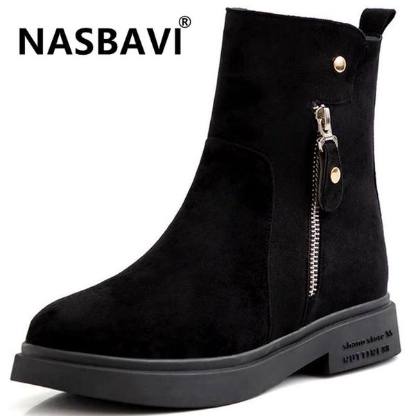 new women warm snow ankle boots metal zipper solid color boots shoes women shoes winter, Black
new women warm snow ankle boots metal zipper solid color boots shoes women shoes winter, Black