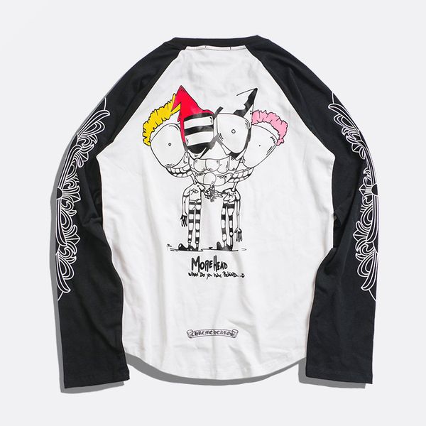 2020 men's autumn men's t-shirt long sleeve european and american fashion brand men's back graffiti print t-shirt for lovers, White;black
2020 men's autumn men's t-shirt long sleeve european and american fashion brand men's back graffiti print t-shirt for lovers, White;black