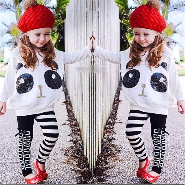 baby girls clothes teenage girls clothing 2pcs panda sequins +striped bow pants winter cloth roupas infantis menina 827, White
baby girls clothes teenage girls clothing 2pcs panda sequins +striped bow pants winter cloth roupas infantis menina 827, White