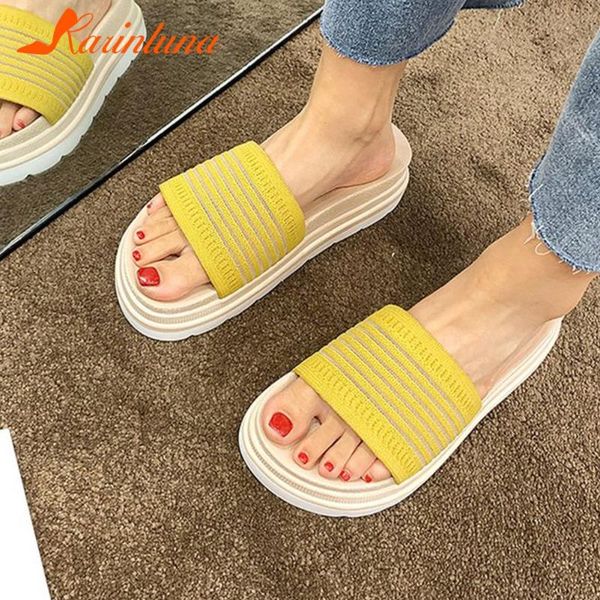slippers karin ins female wedges open toe platform slip on women summer shoes, Black