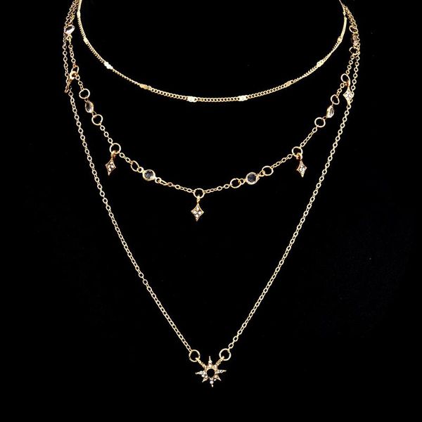 fashion multilayer star pendant chain necklaces rhinestone long choker women necklace statement party jewelry, Silver
fashion multilayer star pendant chain necklaces rhinestone long choker women necklace statement party jewelry, Silver