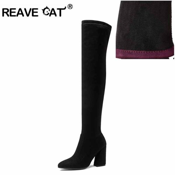 boots reave cat 2021 winter over the knee high heel warm for women stretch fabric fur flock pointed toe a882, Black
boots reave cat 2021 winter over the knee high heel warm for women stretch fabric fur flock pointed toe a882, Black