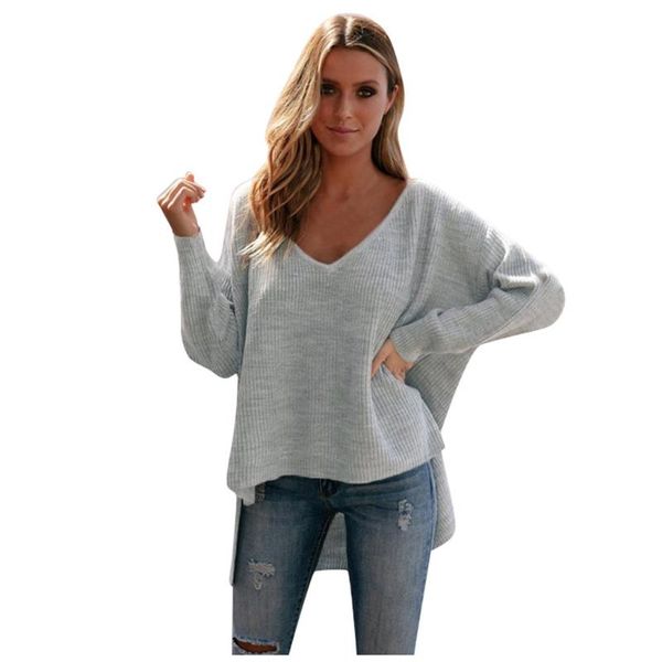 ostrich 2020 autumn women's clothing casual loose solid sweaters fashion v-neck front short back long pullover, White;black
ostrich 2020 autumn women's clothing casual loose solid sweaters fashion v-neck front short back long pullover, White;black