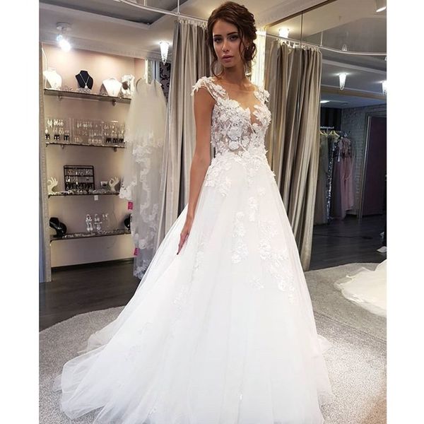 new scoop wedding dresses white lace applique a line sleeveless illusion sweep train bridal gown dress with back buttons
new scoop wedding dresses white lace applique a line sleeveless illusion sweep train bridal gown dress with back buttons