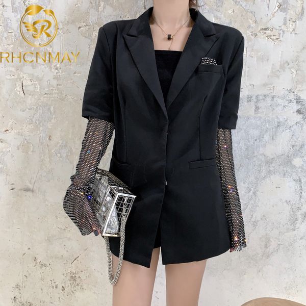 2020 new runway spring summer solid blazer for women long sleeve diamond patchwork long elegant coat female fashion clothing, White;black
2020 new runway spring summer solid blazer for women long sleeve diamond patchwork long elegant coat female fashion clothing, White;black