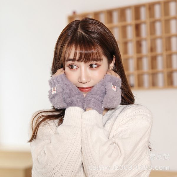 gloves mittens women' winter warm thick imitation mink wool full nylon plush gloves cute deer half-finger flip fingerless gloves, Blue;gray
gloves mittens women' winter warm thick imitation mink wool full nylon plush gloves cute deer half-finger flip fingerless gloves, Blue;gray