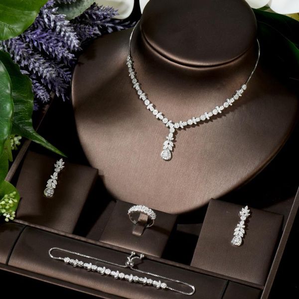 hibride fashion jewelry set for women cubic zirconia bridal earrings and necklace set bijoux femme ensemble n-824, Silver
hibride fashion jewelry set for women cubic zirconia bridal earrings and necklace set bijoux femme ensemble n-824, Silver