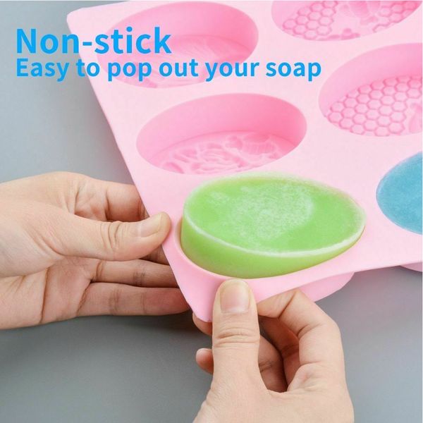 soap mold non stick craft tools 6 cavity oval silicone diy bee pattern handmade
soap mold non stick craft tools 6 cavity oval silicone diy bee pattern handmade