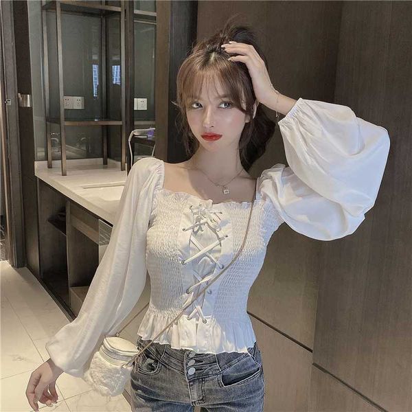 puff sleeve blouse 2020 women casual elegant lace up solid color ruffles crop female autumn, White
puff sleeve blouse 2020 women casual elegant lace up solid color ruffles crop female autumn, White
