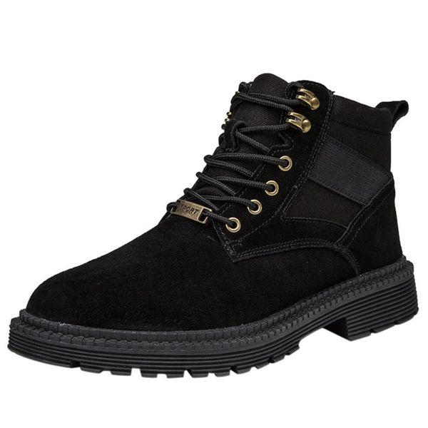 leather men's boots yellow fashion men's british wind knotted suede non-slip high boots frosted suede work, Black
leather men's boots yellow fashion men's british wind knotted suede non-slip high boots frosted suede work, Black