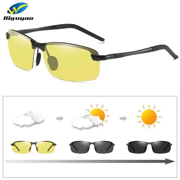 diguyao sunglasses men semi-rimless chameleon polarized day night change pchromic driving fishing glasses anti blue eyewear, White;black
diguyao sunglasses men semi-rimless chameleon polarized day night change pchromic driving fishing glasses anti blue eyewear, White;black
