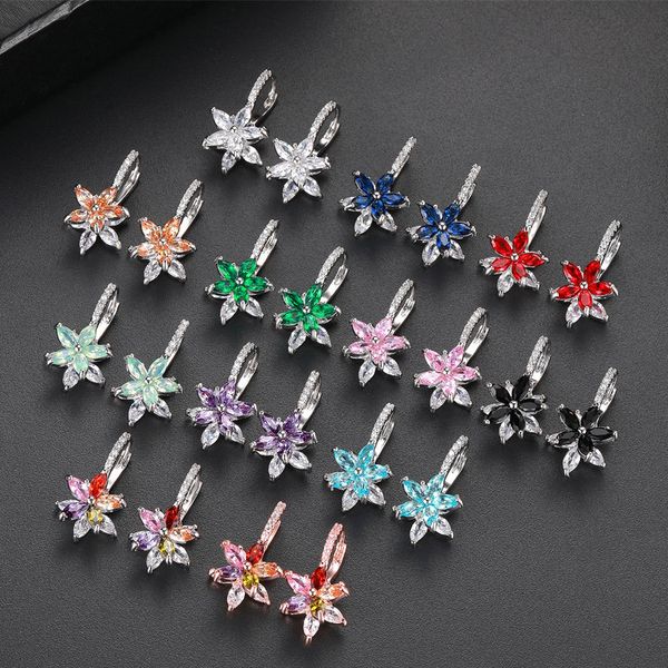 12 colors optional womens double-layer flower ear clip inlaid zircon earrings, Silver
12 colors optional womens double-layer flower ear clip inlaid zircon earrings, Silver