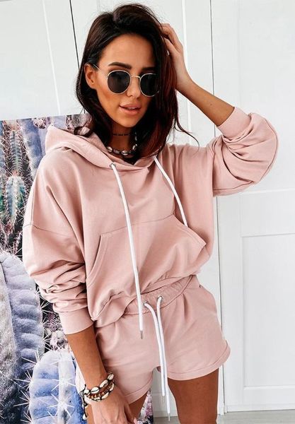 kalenmos two piece set women casual summer sports long sleeve new style hooded short pocket elastic shorts solid sets 2020, Gray
kalenmos two piece set women casual summer sports long sleeve new style hooded short pocket elastic shorts solid sets 2020, Gray