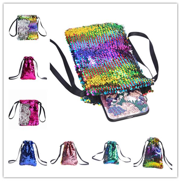 mermaid sequins cellphone pouch double color reverse flip drawstring bags coin purses portable storage bags designers key card holder e9105, White
mermaid sequins cellphone pouch double color reverse flip drawstring bags coin purses portable storage bags designers key card holder e9105, White