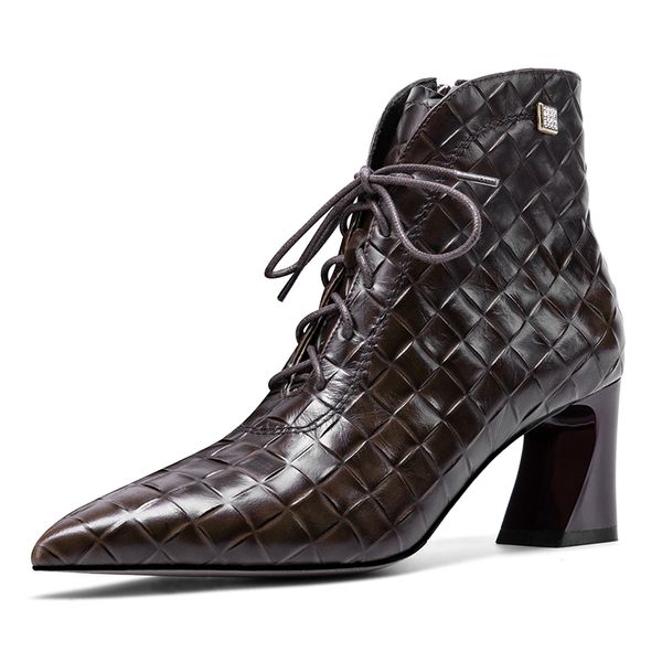 retro vintage genuine leather ladies ankle boots fashion side zipper thick high heels pumps winter dancing party shoes, Black
retro vintage genuine leather ladies ankle boots fashion side zipper thick high heels pumps winter dancing party shoes, Black