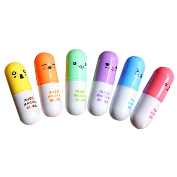 6pcs/pack portable highlighter pens student gifts smiling face school office, Black;red
6pcs/pack portable highlighter pens student gifts smiling face school office, Black;red
