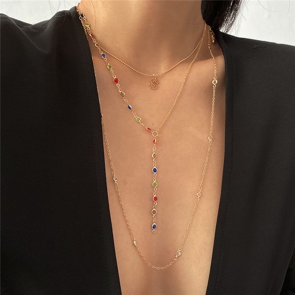 luokey colorful cz stone layered choker necklace gold color cubic zircon copper chains necklace for women fashion collar jewelry, Silver
luokey colorful cz stone layered choker necklace gold color cubic zircon copper chains necklace for women fashion collar jewelry, Silver