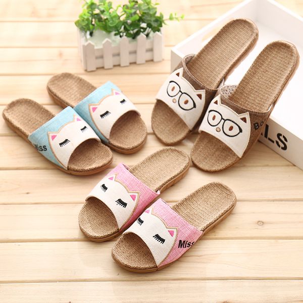 cartoon home female male couple sandals cat head linen massage slippers summer eva home slipper, Black
cartoon home female male couple sandals cat head linen massage slippers summer eva home slipper, Black
