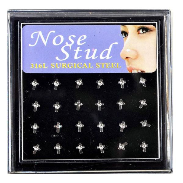 24pcs/lot stainless steel nose rings steel nose piercing cruciform colorful rhinestone studs women body jewelry, Slivery;golden
24pcs/lot stainless steel nose rings steel nose piercing cruciform colorful rhinestone studs women body jewelry, Slivery;golden