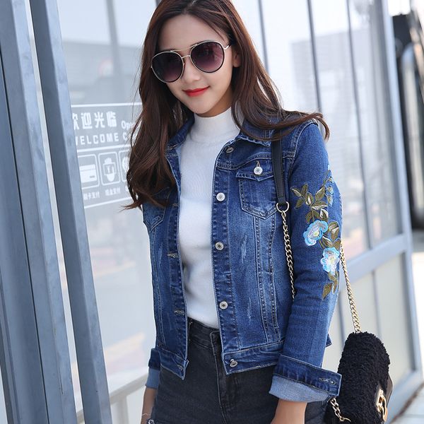 floral embroidery denim jacket womens casual turtleneck long sleeve jean coat slim street wear short denim jackets, Black;brown
floral embroidery denim jacket womens casual turtleneck long sleeve jean coat slim street wear short denim jackets, Black;brown