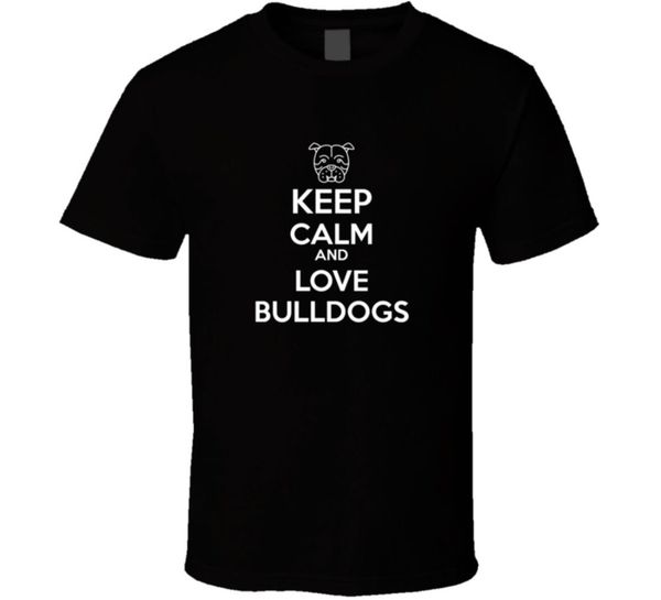2019 summer brand adults casual tee shirt keep calm love bulldogs t shirtfitness tshirt