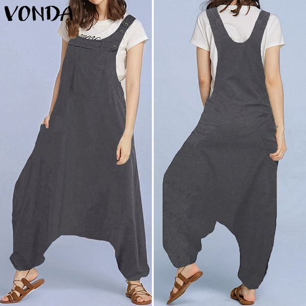new vonda female rompers womens jumpsuits 2020 fashion harem pants sleevelss cotton long playsuits plus size vestidos, Black;white
new vonda female rompers womens jumpsuits 2020 fashion harem pants sleevelss cotton long playsuits plus size vestidos, Black;white