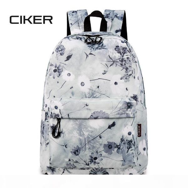 designer-students shoulder bag backpack female chinese wind printing large capacity waterproof bag small fresh sen department travel bag
