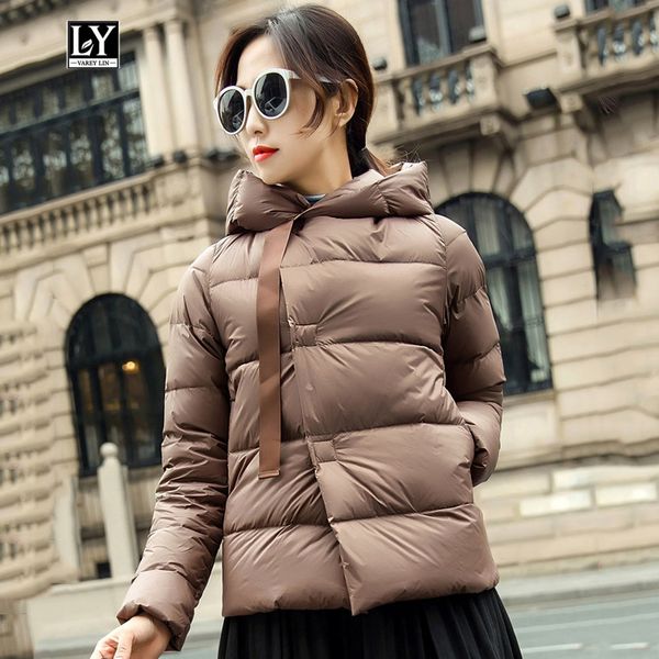 ly varey lin winter short down jacket women ultra light 90% white duck down hooded parka female casual covered button outwear, Black
ly varey lin winter short down jacket women ultra light 90% white duck down hooded parka female casual covered button outwear, Black
