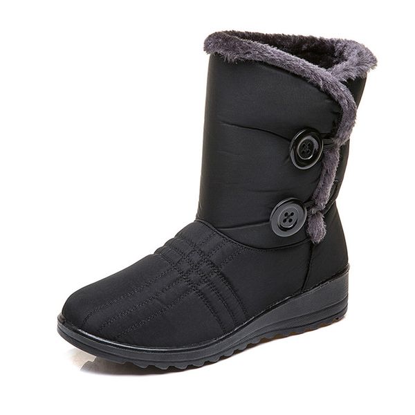 women boots winter button snow boots waterproof cloth plush keep warm for women cotton shoes woman botas mujer, Black
women boots winter button snow boots waterproof cloth plush keep warm for women cotton shoes woman botas mujer, Black