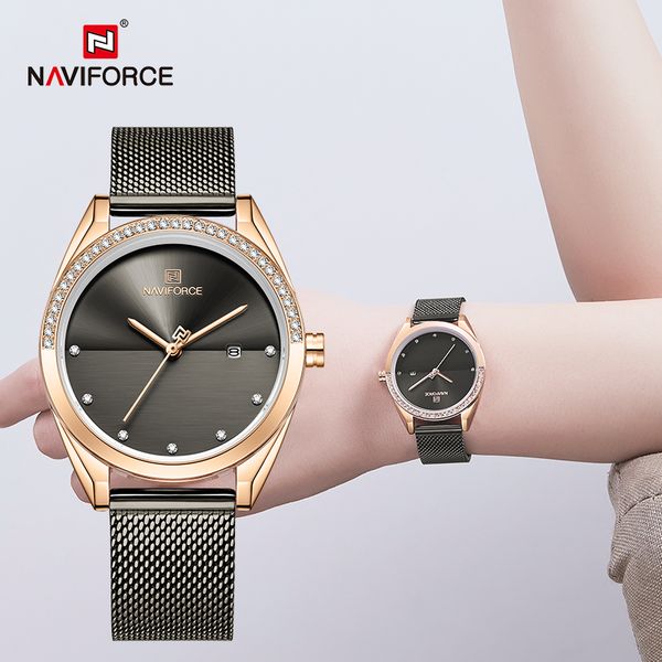 2020 naviforce ladies watches luxury quartz wristwatch fashion bracelet women waterproof full steel clock girl relogio feminino, Slivery;brown
2020 naviforce ladies watches luxury quartz wristwatch fashion bracelet women waterproof full steel clock girl relogio feminino, Slivery;brown