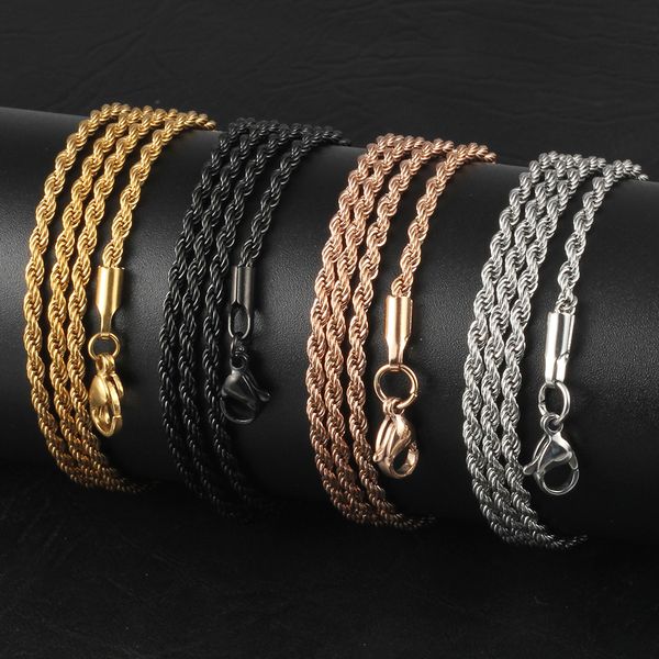 tjp 2.4mm twist chain 18-32 inches silver/gold/rose gold/black stainless steel twist chains necklace jewelry for women/men
tjp 2.4mm twist chain 18-32 inches silver/gold/rose gold/black stainless steel twist chains necklace jewelry for women/men